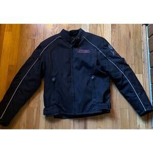 Harley Davidson Women’s Medium Black & Red Satin Logo Removable Liner Nylon